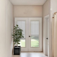 Nouvelle porte d'entrée anti-effraction, porte extérieure sécurisée pré-montée en aluminium, portes à battants avec verre clair, modernes, certifiées Energy Star