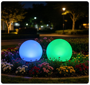 Lampe sphérique LED pour jardin, lampe décorative à changement de couleur pour patio, cour, paysage - Product Image 1