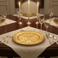 Assiettes de Présentation de Luxe 13 Pouces en Gros, Motif Personnalisé, Durables et Réutilisables pour la Maison, Mariages, Anniversaires, Dîners et Événements Formels