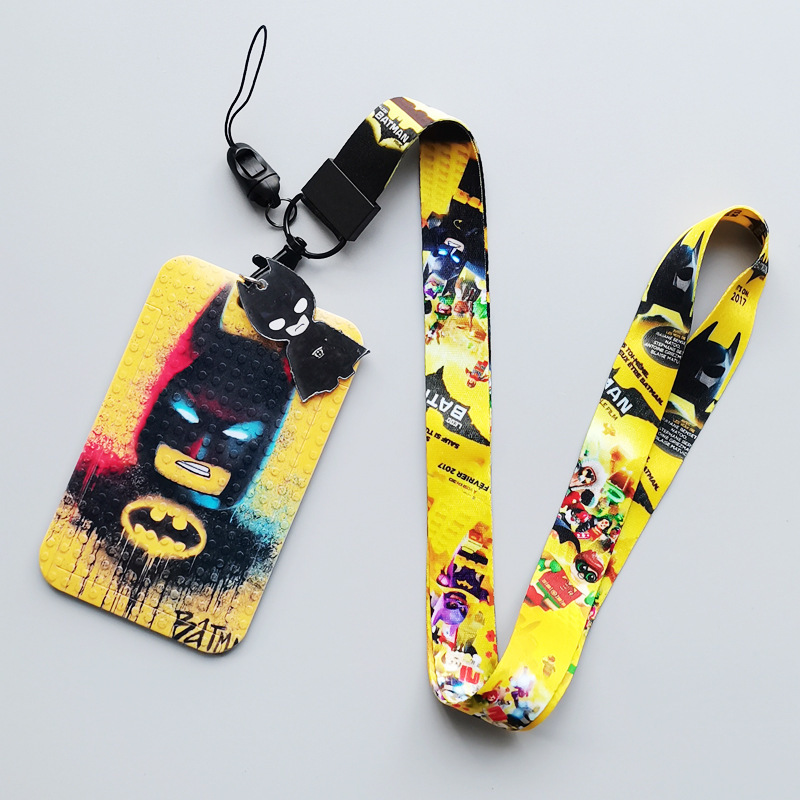 Anime Cool Cartoon Marvel Bat Man Card Case Campus Student ID Badge Plastic Card Holder Phone Neck Lanyards Custom Card Cover Image 4