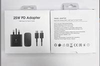 Chargeur mural super rapide 25W avec prise UK PD Type-C, sortie 5V/1A pour une charge rapide