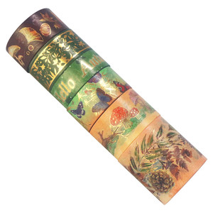 เทปวาชิลายฟอยล์ร้อนฤดูใบไม้ร่วง 3 เมตร 6 ม้วน ลายเห็ดและผลไม้ สำหรับตกแต่งสมุดบันทึก - Product Image 5
