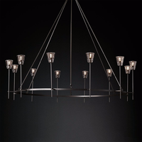Vente directe d'usine, luminaire suspendu en cristal et cuivre LED de style américain moderne et luxueux, personnalisable, pour la maison, la salle à manger, l'hôtel, le bar, le hall