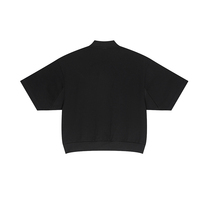 T-shirt personnalisé pour homme 100 % coton blanc, col montant, coupe carrée, épaules tombantes, manches mi-longues avec ourlet allongé