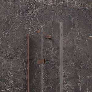 Kamalu moderne porte doccia Frameless oro rosa 70x140 involucro incernierato stile pieghevole per Bathroom-KT1000GR Hotel - Product Image 6