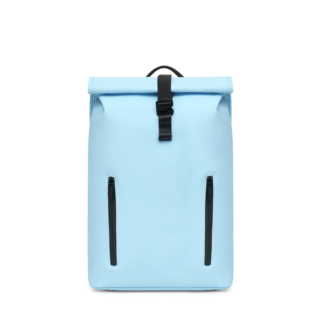 Custom Roll Top Laptop Backpack PU Waterproof College Work Bag Fits 15.6'' Factory Direct Wholesale