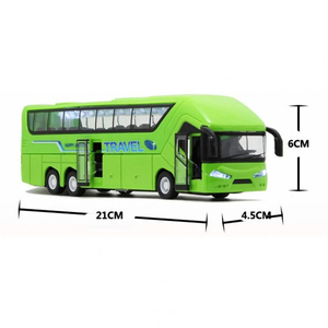 Hợp kim 1:50 Xe buýt hai tầng với đèn âm nhạc trẻ em mô hình Pull-back Motor HLV xe giáo dục du lịch đường dài xe đồ chơi - Product Image 6