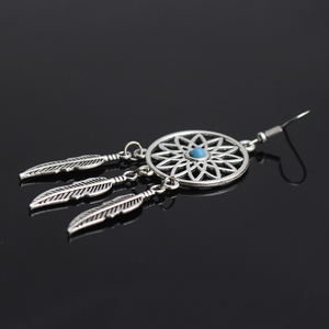 Fatti a mano Gioielli In <span class=keywords><strong>Argento</strong></span> Antico Orecchino Dream Catcher di Fascino Orecchino di Goccia Per Le Donne - Product Image 5