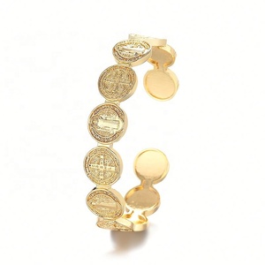 กำไลข้อมือผู้หญิง Bisuterias Oro ชุบทอง 18K ทำจากทองแดงผสม ดีไซน์เรียบง่าย ขายส่ง เครื่องประดับแฟชั่นสำหรับผู้หญิง - Product Image 5