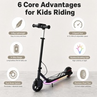 Trottinette électrique pour enfants Sport Edition, moteur sans balais, étanche, 21,6 V, 130 W, batterie lithium 2,6 Ah, roues de 6,5 pouces, 3 vitesses, pédale lumineuse, 70 kg