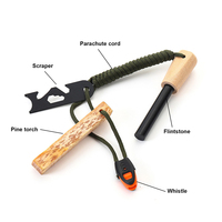 Torche en pin tactique multifonctionnelle sifflet d'urgence d'extérieur kits de survie Pocket Camping Adventure Equipment Fire Starter Kits