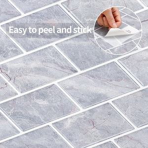 Pegatinas impermeables <span class=keywords><strong>para</strong></span> azulejo de <span class=keywords><strong>pared</strong></span>, 10 hojas, gris, mármol, Metro - Product Image 3