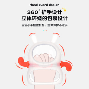 Jouet de dentition en silicone Space Rabbit pour bébés de 0 à 24 mois, matériau de qualité alimentaire bouillable, unisexe - Product Image 2