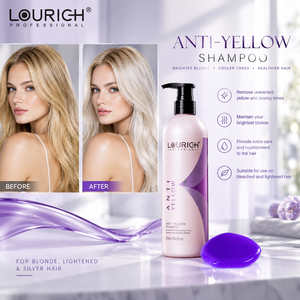 Shampoo viola da 500 ml, toner per capelli biondi, shampoo anti-giallo, cura professionale dei capelli per capelli biondi, tinti, grigi, argentati, per uso in salone - Product Image 2