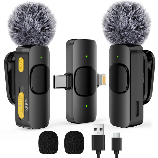 L3 2IN1 2.4GHz Upgraded Wireless Lavalier Magnetic Microphone with Four Recording Modes