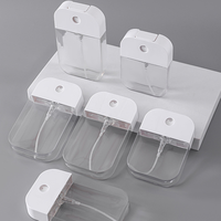 Transparente Luxus 35ml 45ml 50ml Tragbare Handdesinfektionsmittel-Sprühflasche mit Schlüsselanhänger Nachfüllbare Flache Kreditkarten-Größe Siebdruck