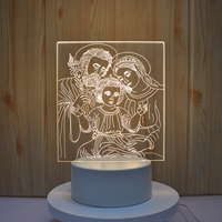Lampe de chevet LED compacte pour chambre à coucher, veilleuse 3D 2025 en acrylique, sans fil, pour enfant, 30 LED, écologique, CE, moderne
