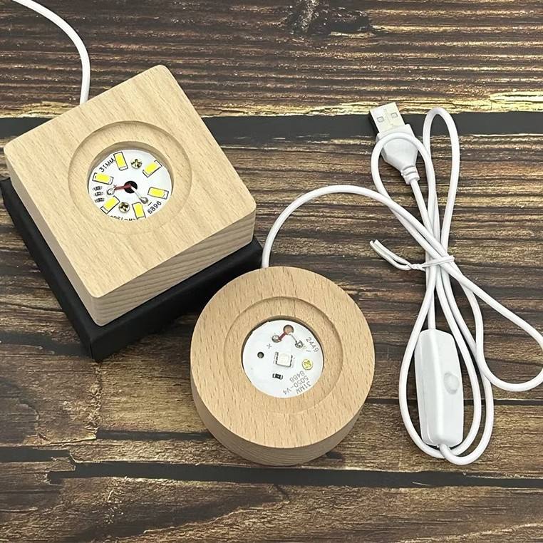 Single square 7x7x3CM [Colored light base