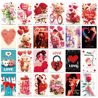 Cartes de vœux de la Saint-Valentin en gros, cartes décoratives murales en forme de cœur rose dessinées à la main avec message personnalisable