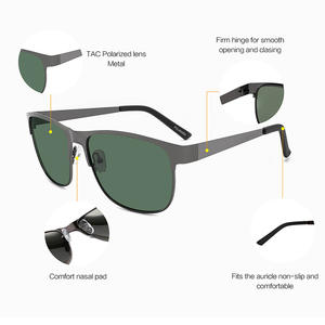 Lunettes de soleil Conchen pour hommes, monture en métal, verres TAC polarisés UV400, pour la conduite, la pêche, les voyages, les tenues tendance - Product Image 4