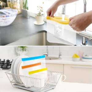 Bolsas Reutilizables para Congelador Huamaohengchun, Paquete de 10, Aptas para Lavavajillas, Bolsas de Plástico PE para Almacenamiento de Alimentos, 3 Tamaños, para Snacks, Sándwiches y Almuerzos - Product Image 2