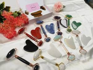 Quartz Rose Naturel Gua Sha Visage Soins de La Peau Outil De Beauté Cristal Rose Pierre De Jade <span class=keywords><strong>Guacha</strong></span> Conseil Logo Personnalisé Visage Guasha Masseur - Product Image 6