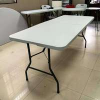 Table Pliante d'Extérieur Rectangulaire en Plastique pour Traiteur, Banquet, Pique-nique – 5 Pieds, 6 Pieds, 8 Pieds