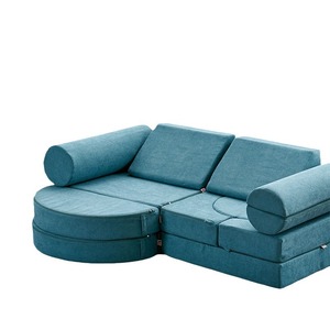 Ensemble de canapé en blocs de mousse pour enfants, 10 pièces, structure de jeu compressible avec accoudoirs pour jeux d'intérieur - Product Image 5