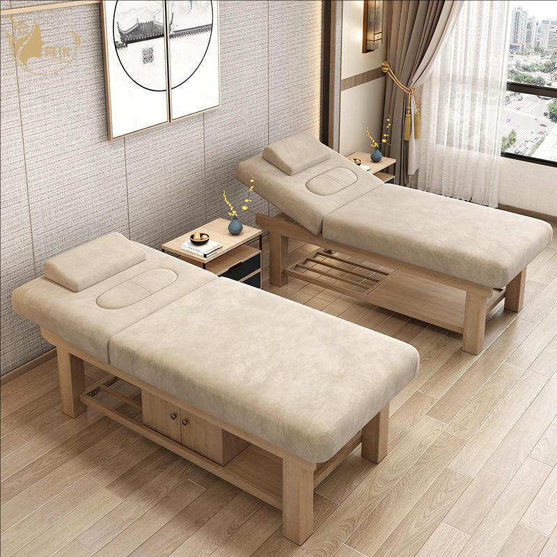 Massage Table Wooden Legs Foldable Adjustable Spa Beds