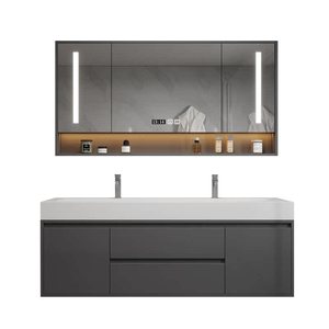 Tocador de uso diario con fregadero, almacenamiento organizado y espejo para un acceso rápido a artículos esenciales-Tocador de baño - Product Image 6