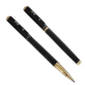 Stylo à bille classique pour la comptabilité et la calligraphie, encre noire, largeur d'écriture 0,3 mm/0,5 mm, stylo publicitaire imprimé pour - Product Image 1