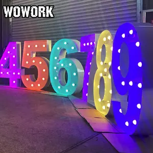 WOWORK outdoor 4ft metal plate letters light for wedding birthday party event decoration
