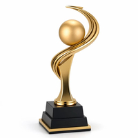 Trophée en métal personnalisé, trophée d'or, design abstrait moderne, sculpture pour cérémonie d'entreprise, compétition sportive