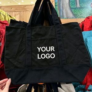 Sac fourre-tout en toile personnalisé de grande capacité (12 oz) en tissu de coton épais avec logo sur mesure pour les cafés - Vente en gros promotionnelle - Product Image 2