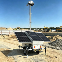 Caméra de sécurité hors réseau à déploiement rapide, remorque alimentée par énergie solaire, tour de vidéosurveillance mobile sans alimentation réseau pour la sécurité des sites éloignés