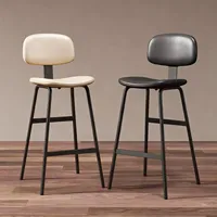Chaise de bar moderne en métal empilable, légère, durable et écologique avec pieds en fer pour usage commercial à la maison, au bureau et à l'hôtel