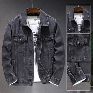 Chaqueta Vaquera Azul Clásica para Hombre, Lavada, Apta para Uso Casual, Estilo Hip-hop Y2K y para Combinar con Jeans - Product Image 5