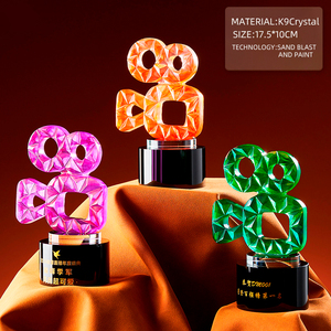 Logotipos gratuitos personalizados, trofeo de cristal K9 colorido, trofeos personalizados tallados exquisitos, premio de contribución de Base negra - Product Image 6