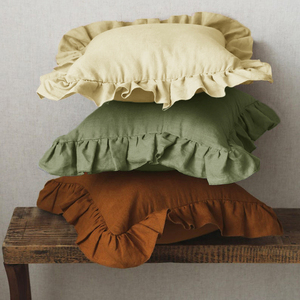 Housse de <span class=keywords><strong>coussin</strong></span> en lin à volants de la Cour européenne de Noël personnalisée taie d'oreiller carrée de luxe pour la maison et l'hôtel Techniques tissées - Product Image 3