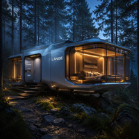 Maison préfabriquée de haute technologie, maison-capsule intelligente, système d'automatisation domestique intégré, cabane modulaire pour hôtel boutique