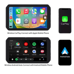 Caméra embarquée pour moto 1080P CarPlay 6,25 pouces, écran 1200+ de luminosité, connexion sans fil à l'application, données GPS, étanche IP65, TPMS et max 256 Go - Product Image 1