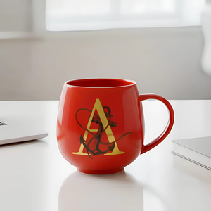 Tazze da <span class=keywords><strong>Caffè</strong></span> in Ceramica a Forma di Uovo 420 ml Lavabili in Lavastoviglie Logo Moderno Colore Personalizzato per Casa Ufficio Regalo Promozionale - Product Image 2