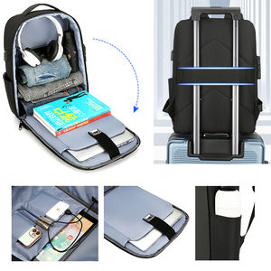 Sac à dos antivol pour ordinateur portable pour hommes adolescents garçons Port de charge USB Sac d'ordinateur universitaire de 15.6 pouces avec plusieurs compartiments - Product Image 3