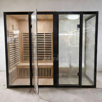 Cabine de sauna à vapeur pour 4 à 8 personnes, très vendue, avec poêle traditionnel, cabine de douche pour hammam, spa, salle de bain, sauna sec et humide
