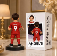 OEM Maßgefertigte Fußballspieler-Harzfigur Nach Foto Personalisierte Kinder-Fußballspieler Wackelkopffigur für Geburtstag & Fan-Geschenke