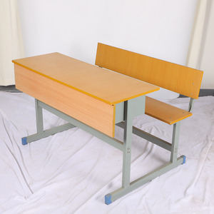 Bàn ghế học sinh đôi bằng gỗ hiện đại, bàn ghế đôi cho trường học, bàn ghế lớp học đại học - Product Image 2