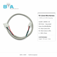 Câble personnalisé 4,20 mm de pas, 5 broches vers double 2 broches, avec boîtier, UL2464 20AWG, cuivre étamé, PVC, pour interconnexion d'équipements industriels