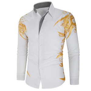 Camisa Casual de Moda Europea y Americana 2026, Camisa con Estampado Bronceado, Camisa Retro con Solapa para Hombre, Talla Europea - Product Image 2