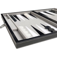 Jeu d'échecs et de backgammon portable en similicuir PU, plateau pliable, ensemble de jeux de société