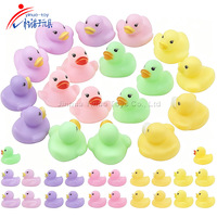Canard en caoutchouc transparent souple en PVC, jouet de bain flottant, silencieux et couineur (en option), ornement de maison, jouet aquatique pour piscine